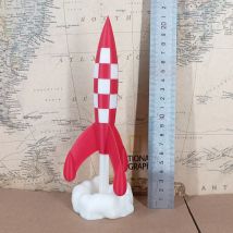 20 cm großes Geschenk Belgien Frankreich Comic Objectif Lune Moon Aventures Weltraumrakete mit 3D-Druck-Modellfigur