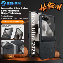 Halloween Gifts For Moto Razr 50/60 Ultra Shockproof Case,Non-Slip Texture,Rugged Hinge Protection,Wireless Charging Case-Black