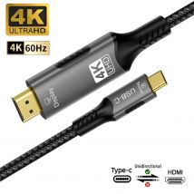 4K@60Hz USB C to HDMI 2.0 Adapter 2K@120Hz Thunderbolt 3/4 Compatible for MacBook, iPad Pro - 4K HDMI Converter for TV/Monitor