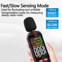 USB-Aufladung, 30–130 dB A/C, gewichteter digitaler Schallpegelmesser, batteriebetrieben/wiederaufladbarer tragbarer Decibelimetro-Dezibel-Geräuschmesser