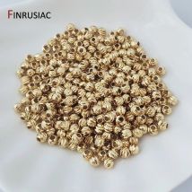 Perline di fiori con taglio a strisce placcate in oro 18 carati, separatori per perline, perline distanziatrici per bracciale da 2,5/3/4 mm Creazione di gioielli Accessori fai da te