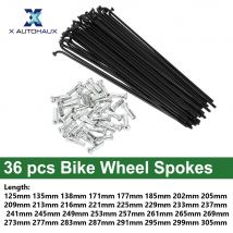 X autohaux 36 pezzi Raggi per bicicletta Raggi per ruote bici 14G 125mm 135mm 138mm 171mm 177mm 185mm 202mm 205mm 209mm Acciaio al carbonio Nero