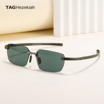 TAG hezekiah Outdoor Sunglass men Ultra Light Pure Titanium Rimless Sunglasses UV400 Protection TH40005U