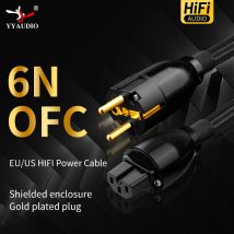 Upgrade AC Power Cord AC Power Cable High Quality Pure Copper Power Plug HIFI EU Schuko Power Cable 2.0 M HIFI Power Cable
