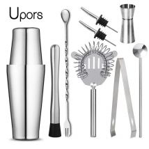 UPORS Boston Shaker Set da Bar professionale per barista in acciaio inossidabile con miscelatore per Cocktail Martini