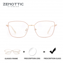 Okulary ZENOTTIC (rozmiar L) metalowe, fotochromowe, wieloogniskowe, modne, motylkowe, korekcyjne dla kobiet