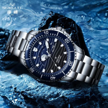 Seagull Diving Watch Ocean Series Men Watch 300M Waterproof Mechanical Watches Moon Phase Watches for Man Luminous Clock 1215