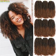 Marlybob Häkelhaar, 30,5 cm, synthetische Haarverlängerungen, Zöpfe, Yanky Twist, Häkelhaar, lockiges Häkelhaar für schwarze Frauen