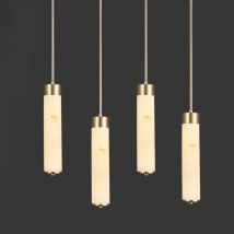 Luma Marmor-Pendelleuchten, kleine Kupfer-Kronleuchter, Schlafzimmer, Restaurant, Arbeitszimmer, Wohnzimmer, einfache Innen-Marmor-Hängeleuchte