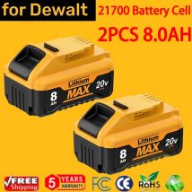 18V/20V MAX 8000mAh 21700 zamiennik bateria ogniwowa Dewalt 18V DCB184 DCB182 DCB180 DCB181 DCB201 DCB206 dla Dewalt DCB200