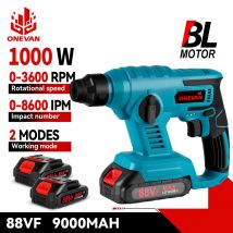 ONEVAN 1000W Martello Elettrico 8600IMP Multi-funzione Cordless Trapano a percussione Martello LED Strumento di Potere Per Makita 18V Batteria Spille