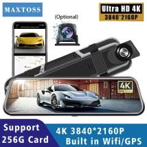 10 Zoll Auto DVR 4K 2160P GPS WIFI Spiegel Dash Cam Dual Objektiv Dashcam IPS Bildschirm Auto Kamera stick Recorder Stream Hinten