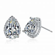 Neue 925 Sterling Silber 4ct Moissanit Ohrringe für Frauen Exquisite Freundin Hochzeit Verlobung Schmuck Mode Schönes Geschenk