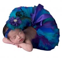 Peacock Tutu Set Baby Peacock Tutu and Headband Newborn Photo Props Cake Smash Outfit Christmas Baby Shower Gift