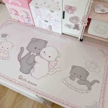 Cartoon Original Nette Rosa Katze Mädchen Maus Pad PU Leder Büro Lernen Wasserdicht Nicht-slip Tisch Matte Laptop Tastatur pad
