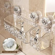 Bathroom Storage Rack Water Ripple Wall Mounted Non Perforated Suction Cup Storage Basket For Home Storage Products