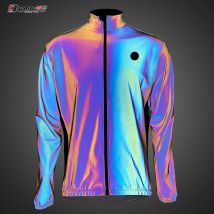 DAREVIE Cycling Jacket Winter Rainbow Reflective PRO Level Cycling Windbreak Men Windproof Waterproof Cycling Jacket Man Women