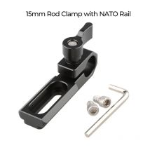CAMVATE Kamera universal Standard Einzel 15mm Rod Clamp Mit NATO Sicherheit Schiene & 1/4 "-20 Schrauben Für DSLRs GH5 / Emos100/ 5DMarkIII