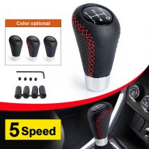 Universale 5 Velocità Manuale In Pelle Punto Rosso Pomello Del Cambio Auto Gear Stick Pomello Del Cambio Leva di Trasmissione Manuale M8 M10 M11 M12