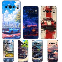 JDM Tokyo Drift Sports Car Phone Case For Google Pixel 9 8 7 6 Pro XL 8A 7A 6A TPU Shell Soft Shockproof Black Cover