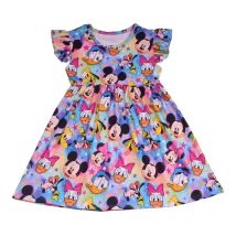 Disney Mickey Dress Girls Princess Christmas Costume Children Kids Cartoon  Mouse Clothing Short Sleeve A-line Cute Pattern