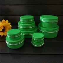 10/15/20/30/50/60/80/100/150g Green Empty Round Aluminum Box Metal Tin Cans Cosmetic Cream DIY Refillable Jar Tea Aluminum Pot