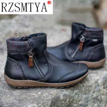 Frauen Stiefeletten Runde Kappe Einfarbig Damen Stiefel Retro Pu Leder Komfortable Chelsea Stiefel Frauen Booties Großen Größe 43