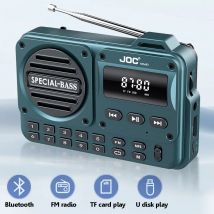 Tragbares Mini-FM-Radio, HD-Bildschirm, Radios, Empfänger, kabelloser Bass, Bluetooth-Lautsprecher, Musikbox mit TF-Karte, U-Disk, 3,5 mm Headset Jac