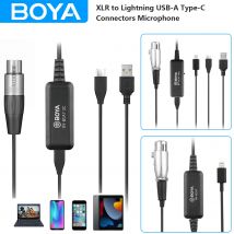 BOYA BY-BCA7 XLR a Lightning USB-A connettori di tipo C cavo microfono per iPhone iPad PC Windows Vlog intervista in streaming Live