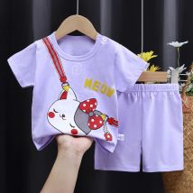 Sommer Mädchen Kurze Kleidung Anzug Cartoon Katze Baumwolle Kurzarm Top + Shorts 2 stücke Set Kinder Casual Kleinkind Kinder mädchen Pyjamas