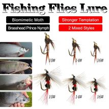 6 teile/schachtel Angeln künstliche Insekten köder Brasshead Prinz Nymphe & Royal Wulff fly Köder Angeln Forelle/Bass/Barsch/Wels/Karpfen/Zander