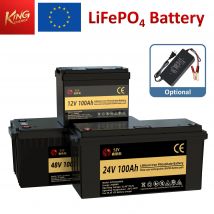 Batería de litio recargable LiFePO4 de 12 V, 24 V, 48 V, 100 Ah y 300 Ah para barcos, autocaravanas, furgonetas y sistemas solares fotovoltaicos. Paquete de baterías de iones de litio de 1200 Wh, 2400