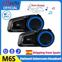 Maxto M6S Casco moto Auricolare Bluetooth Interfono Distanza 1000 metri IP67 Impermeabile Supporta la condivisione della musica Radio FM