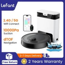 Aspirapolvere robot Lefant M2S Pro con mappatura, 10000 Pa, stazione di polvere automatica, navigazione laser, tecnologia di prevenzione PSD