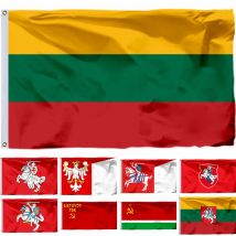 Lithuania Red Shield Kingdom Historical Flag LT SSR 3X5FT Alex K Grundwald Banner Knight Yellow Shield 90X150CM