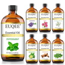 EUQEE 118ml Pure Essential Oil For Skin Peppermint Lavender Eucalyptus Vanilla Bergamot Aromatherapy Essential Oils For Diffuser