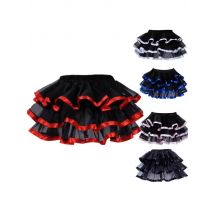 Promotion New Black Mesh Ruffles 3 Layers Adult Women Pettiskirt Tutu Party Dance Mini Skirt Performance Clothes