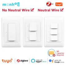 Tuya Zigbee Smart UNS Wand Licht Schalter 1 2 3 Gang Push Button Schalter APP Fernbedienung Arbeit Mit Alexa Google hause 100-240 V