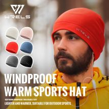 WRELS Winter-Thermo-Laufsportmütze für Herren, weiche, winddichte Beanie-Mütze, Wandern, Radfahren, Snowboard, Ski, warme Outdoor-Sportmütze