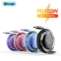 Elough Cavo di ricarica rapido retrattile PD 100W da USB C a tipo C per iPhone 15 MacBook Huawei Laptop Cavo USB tipo C Cavo dati