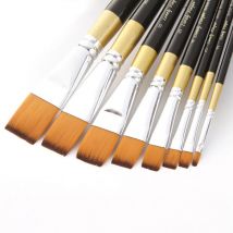 Single Flat Paint Brushes ,Artist Paintbrushes for Acrylic Oil Watercolor Gouache Painting, Premium Nylon HaPainting Brushes Set