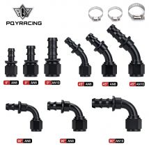 Universal AN6 AN8 AN10 Push-on Schlauch End Fittings Heizöl Kühler Schlauch Fitting 0 45 90 180 Grad wiederverwendbare Anschluss Adapter