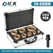 Zestaw wierteł rdzeniowych do wiercenia na sucho z gwintem M14 Porcelanowa piła do płytek Granit Marmur Narzędzia do otworów 5/6/8PCS