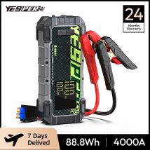 YESPER Caricabatteria per auto Booster Jump Starter 4000a 12V Batteria Booster per auto portatile Booster Jump Starter con PD 100W