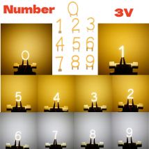 Number 0/1/2/3/4/5/6/7/8/9 LED Filament DC 3V COB Edison Yellow White DIY Candle LED Diodes Party Decoration Light Accessories