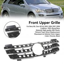Parrilla de parachoques delantero compatible con Mercedes Clase ML W164 2005-2008 Cromo/Negro