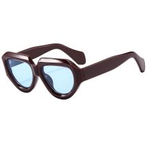 2024 neuer Modetrend Retro Schnittkante ovale breite Spiegel bein Sonnenbrille polygonale personal isierte Sonnenbrille mit großem Rahmen