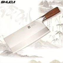 SHUOJI Beliebte Kochmesser Edelstahl Schneidemesser Fleisch Huhn Gemüse Bestes chinesisches Hackmesser Kochbesteck 4Cr13mov