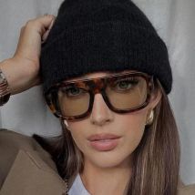 New Classic Rectangular Large Frame Sunglasses Women Fashion New Retro Sun Glasses INS Eyeglasses Men Unisex