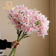 Simulierte Seide 10 Köpfe Lilie, Home Hochzeit Bühnen dekoration, Blumen arrangement, passende Materialien, Fotografie Requisiten